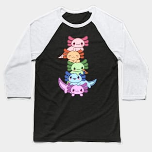 Rainbow Axolotl Group Design for Axolotl Lovers Baseball T-Shirt